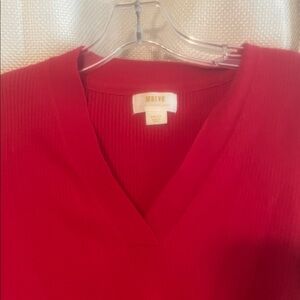 Maeve V-Neck Sweater in Bold Red